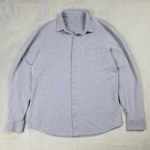 Lululemon Button Up Shirt Mens Medium Commission Smart Tech Blue Active Stretch